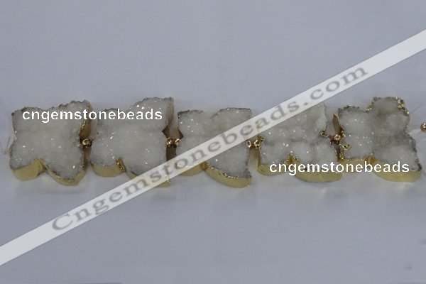 CFG1190 7.5 inches 40*45mm - 45*55mm butterfly druzy agate beads