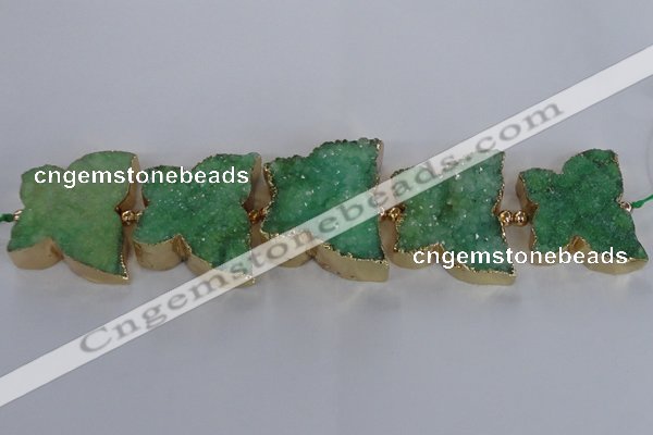 CFG1195 7.5 inches 40*45mm - 45*55mm butterfly druzy agate beads