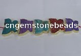 CFG1197 7.5 inches 40*45mm - 45*55mm butterfly druzy agate beads