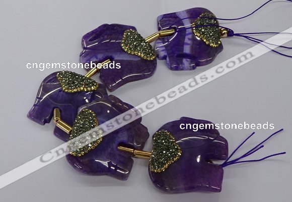 CFG1210 7.5 inches 35*45mm elephant agate gemstone beads wholesale