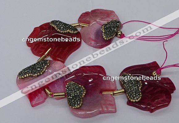 CFG1211 7.5 inches 35*45mm elephant agate gemstone beads wholesale