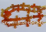 CFG1231 15.5 inches 32*45mm - 35*48mm cross dragon veins agate beads