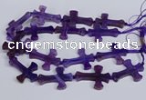 CFG1232 15.5 inches 32*45mm - 35*48mm cross dragon veins agate beads