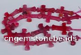 CFG1233 15.5 inches 32*45mm - 35*48mm cross dragon veins agate beads