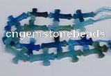 CFG1234 15.5 inches 32*45mm - 35*48mm cross dragon veins agate beads