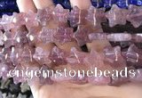 CFG1300 15.5 inches 15mm carved star strawberry quartz beads