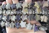 CFG1303 15.5 inches 15mm carved star silver leaf jasper beads