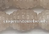 CFG1504 15.5 inches 15*20mm carved rice pink quartz beads