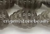 CFG1515 15.5 inches 15*20mm carved teardrop smoky quartz beads