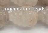 CFG1517 15.5 inches 15*20mm carved teardrop pink quartz beads