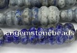 CFG1533 15.5 inches 10*35mm carved teardrop lapis lazuli beads