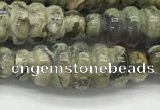 CFG1544 15.5 inches 10*30mm carved rice rhyolite gemstone beads