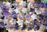 CFG1657 15 inches 14mm carved star dogtooth amethyst beads