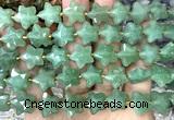 CFG1660 15 inches 14mm carved star green aventurine jade beads