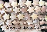 CFG1663 15 inches 14mm carved star orange jade beads