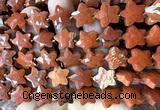 CFG1667 15 inches 14mm carved star red jasper beads