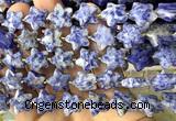 CFG1672 15 inches 14mm carved star blue spot stone beads