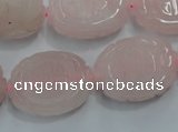 CFG206 15.5 inches 18*25mm carved oval rose quartz gemstone beads