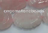 CFG207 15.5 inches 22*30mm carved oval rose quartz gemstone beads