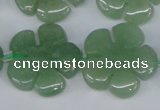 CFG218 15.5 inches 24mm carved flower green aventurine beads