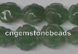 CFG231 15.5 inches 16mm carved flower green aventurine beads