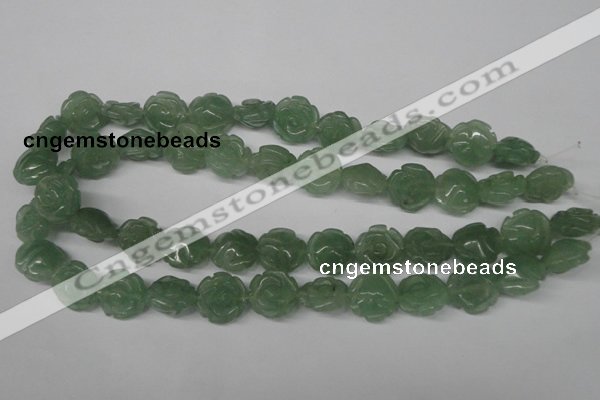 CFG231 15.5 inches 16mm carved flower green aventurine beads