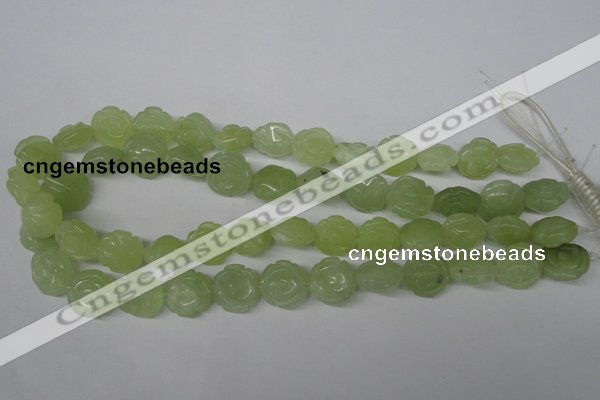 CFG233 15.5 inches 16mm carved flower New jade gemstone beads