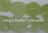 CFG234 15.5 inches 18mm carved flower New jade gemstone beads