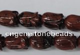 CFG236 15.5 inches 10*15mm carved flower mahogany obsidian beads