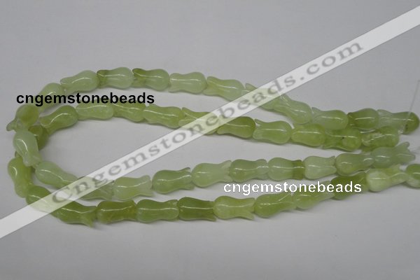 CFG237 15.5 inches 10*17mm carved flower New jade gemstone beads