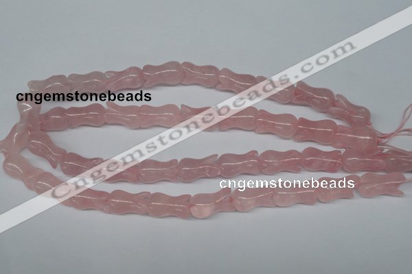 CFG238 15.5 inches 12*20mm carved flower rose quartz beads