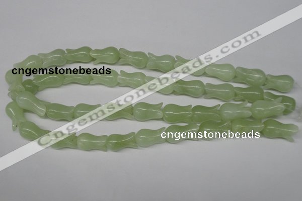 CFG239 15.5 inches 12*20mm carved flower New jade gemstone beads