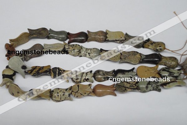 CFG242 15.5 inches 15*25mm carved flower artistic gemstone beads