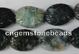 CFG246 15.5 inches 15*20mm carved oval Indian agate beads