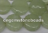 CFG250 15.5 inches 20mm carved coin New jade gemstone beads