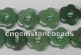 CFG255 15.5 inches 15mm carved flower green aventurine beads