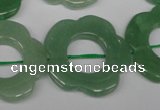 CFG261 15.5 inches 30mm carved flower green aventurine beads