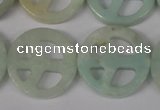 CFG265 15.5 inches 25mm carved coin amazonite gemstone beads