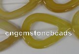 CFG266 15.5 inches 28*35mm carved teardrop yellow agate beads