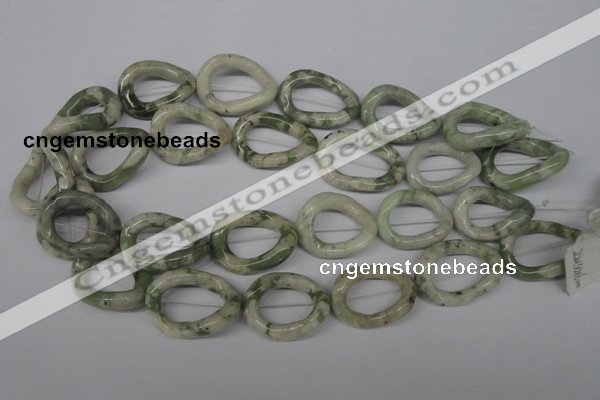 CFG270 15.5 inches 25*30mm carved oval peace stone beads