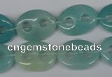 CFG294 15.5 inches 15*20mm carved oval amazonite gemstone beads