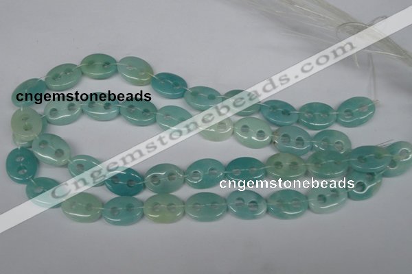 CFG294 15.5 inches 15*20mm carved oval amazonite gemstone beads