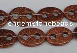 CFG295 15.5 inches 15*20mm carved oval goldstone beads