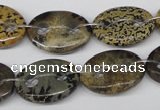 CFG297 15.5 inches 15*20mm carved oval artistic gemstone beads