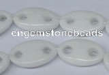 CFG298 15.5 inches 15*25mm carved oval white stone beads