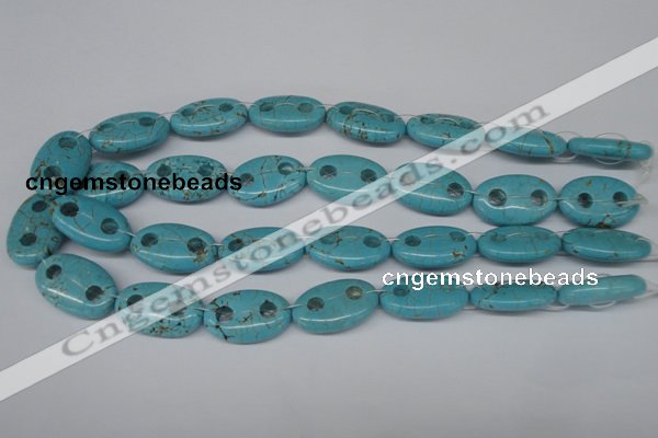 CFG299 15.5 inches 16*26mm carved oval turquoise beads