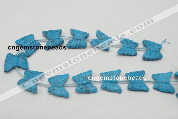 CFG30 15.5 inches 23*28mm butterfly turquoise gemstone beads