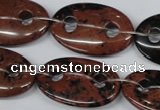 CFG305 15.5 inches 20*30mm carved oval mahogany obsidian beads