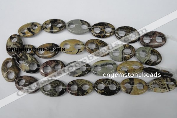 CFG312 15.5 inches 20*30mm carved oval artistic gemstone beads