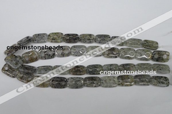 CFG323 15.5 inches 15*20mm carved rectangle moss quartz beads